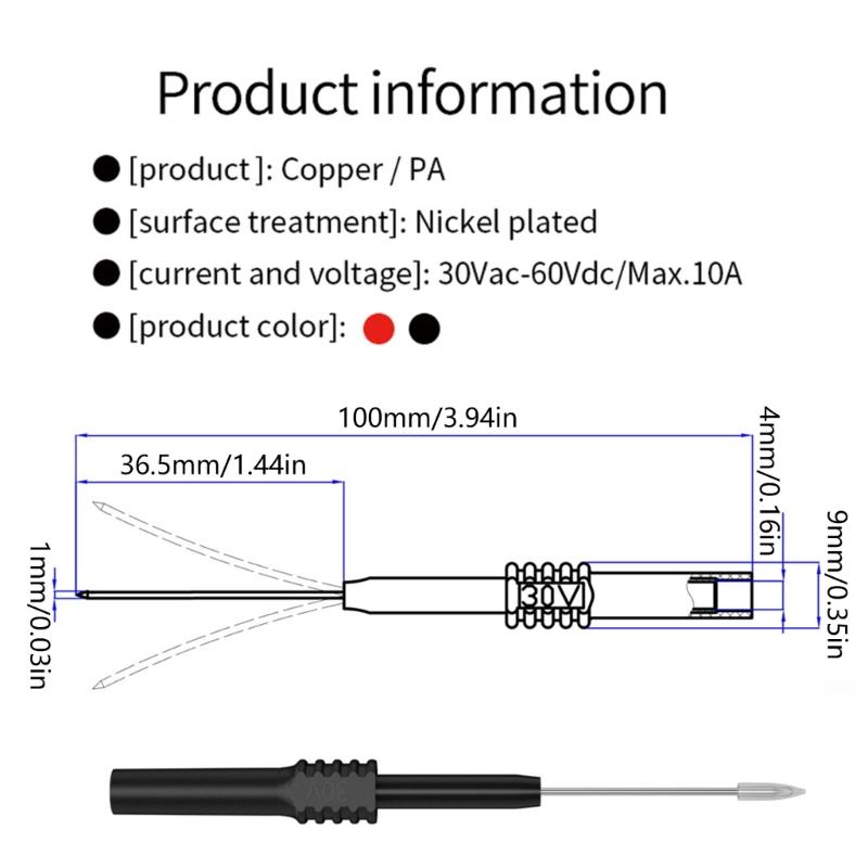 Precisions Flexible Probes for 4mm Banana Plugs Instrument Ensuring Accuracy and Safety In Electronics Work