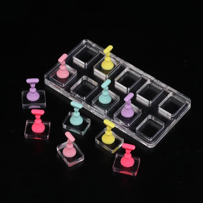 1 Set Non-Magnetic Nail Display Acrylic Nail Display Stand Tips Holder Nail Practice Stand Fingernail Diy Manicure Stand Tools
