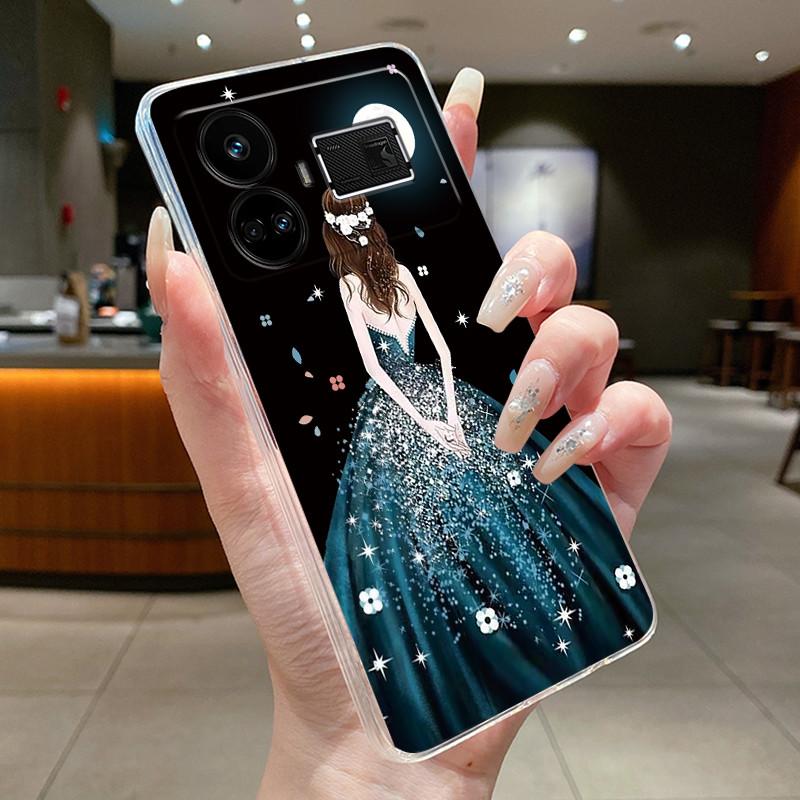 Case For OPPO Realme GT5 240W Flower Butterfly Protective Casing For Realme GT 5 240W Transparent Soft Silicone TPU Phone Cover