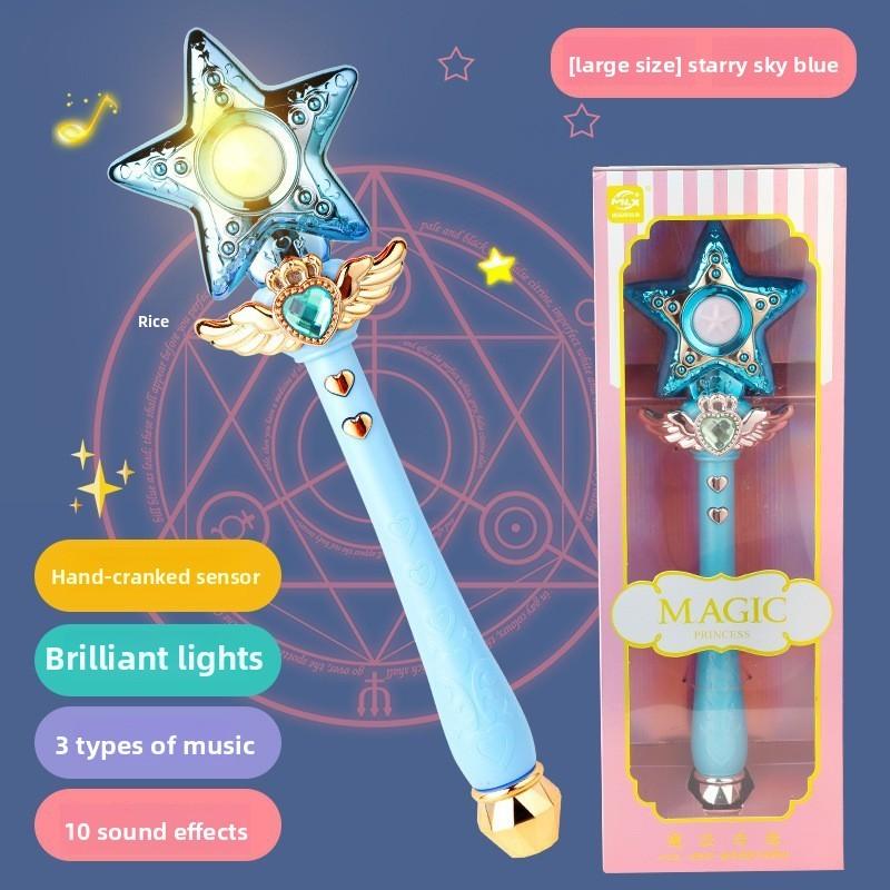 Baguette Magique Étoile de Fée Princesse Lune Avec Lumière et Son Pour la Salle de Jeux des Filles