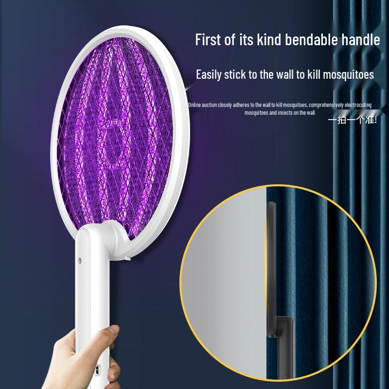 Rechargeable 3-in-1 Foldable Electric Mosquito & Fly Swatter Lamp