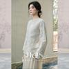 JK&JS Embroidered New Chinese Style Slanted Placket Blouse