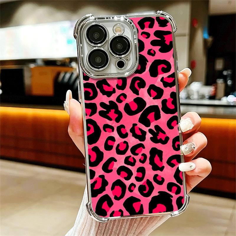 Classic Retro Leopard Print Soft Phone Case For iPhone 15 16 17 Air 14 Pro Max 16E Plus 13 12 Mini Plating Anti-Fall Fundas