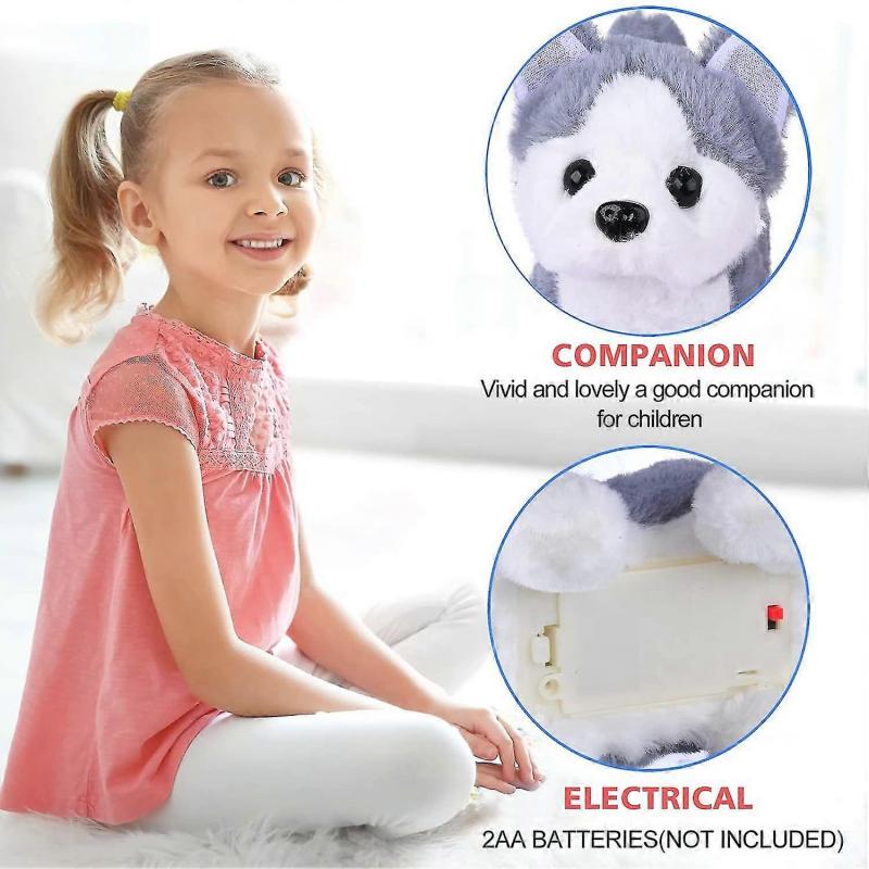 Plush Husky Dog Toy Puppy Electronic Interactive Pet Dog - Walking, Barking, Tail Wagging, Stretching Companion Animal For Kids (husky Dog)