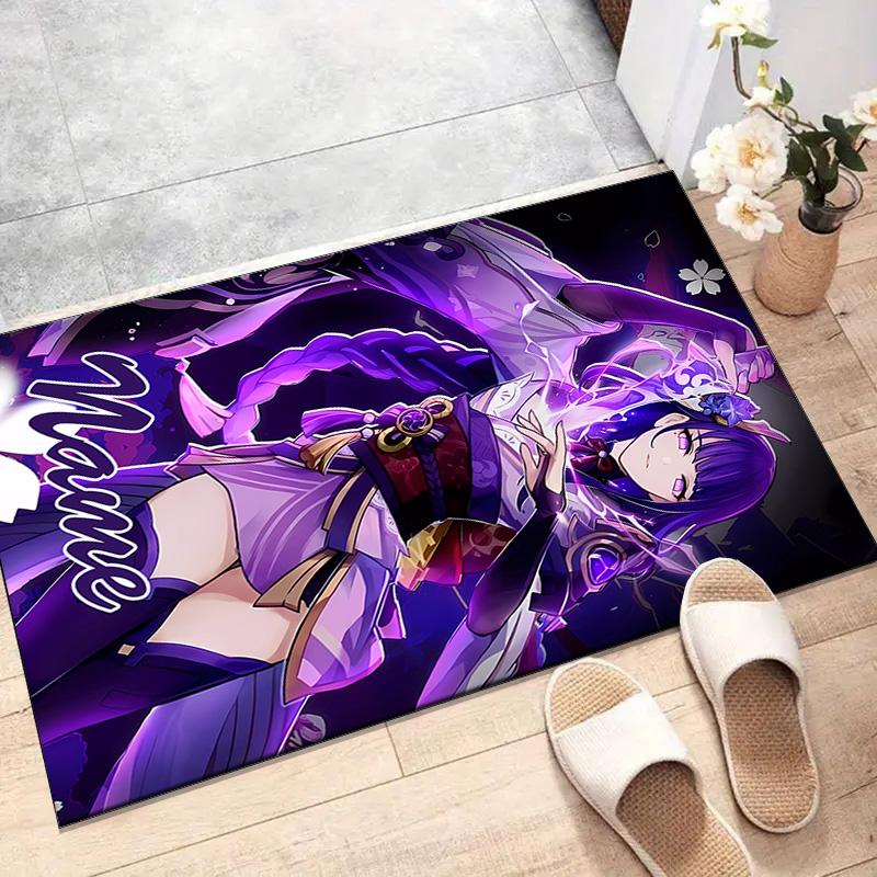 Custom Genshin Impact Mat Personalized Name, Polyester Washable Indoor Entryway Rug, Gift for Christmas, Easter, Thanksgiving Day