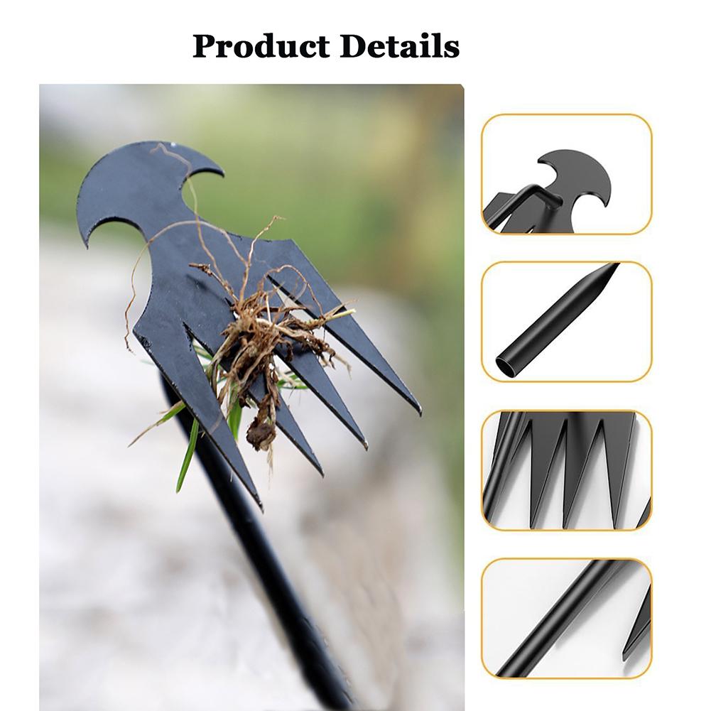 2PCS Weed Puller Tool Weeding Artifact 4 Teeths Dual Purpose Manual Weeders