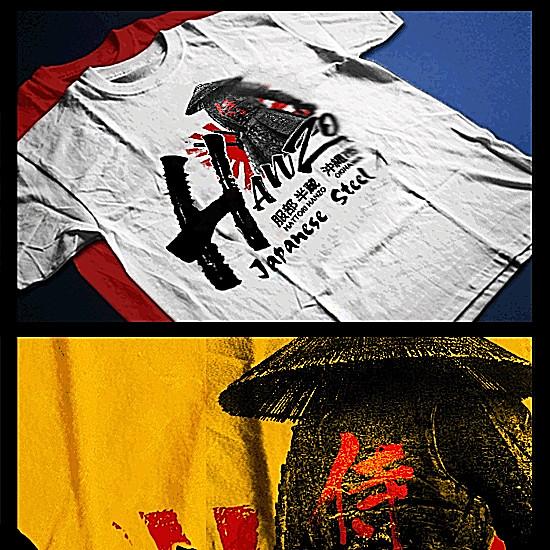 

Samurai T-Shirt deadly warrior with sword Bushido Code Japanese katana blade tee 4XL