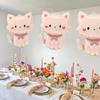 5Pcs Cat Balloons Balloons Pink Cat Foil Balloon for Birthday Party Decorations Baby Shower Farm Animal Theme Party Supplies