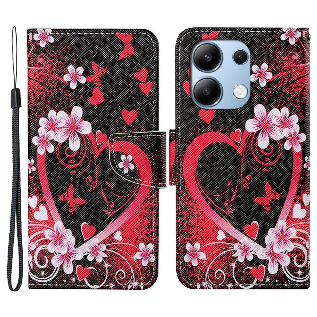 For Xiaomi Redmi Note 13 4G Case PU Leather Stand Wallet Phone Cover Pattern Printing