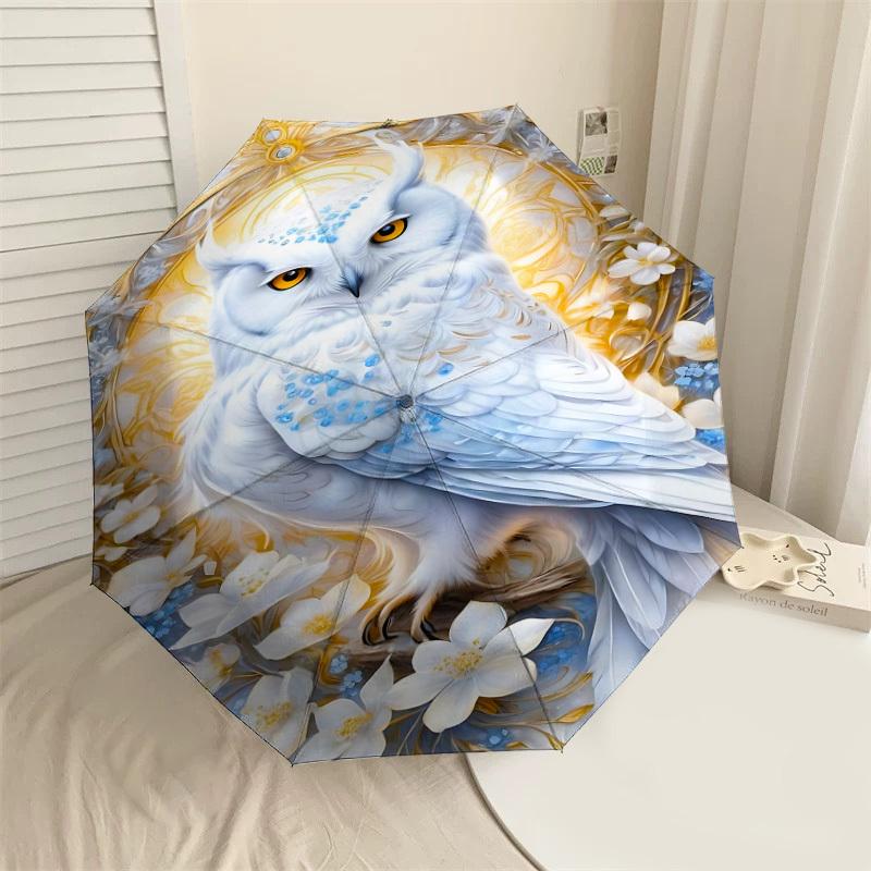 

1PC Owl Fantasy Automatic Open/Close Umbrella with Windproof, 8-Rib Sturdy Canopy, Durable Ribs, Fashionable Design1292A