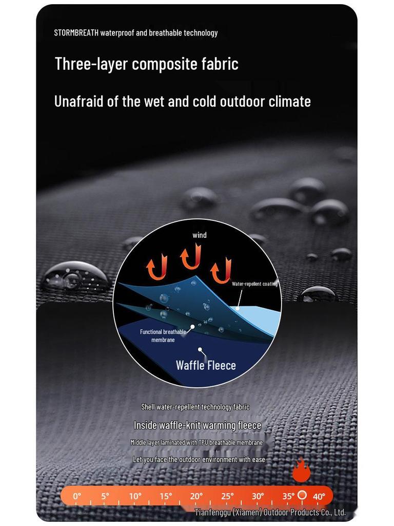 Men's 24AW Stand-up Collar Softshell Jacket for Outdoor Hiking, Climbing, and Work. Customizable Printing Available.