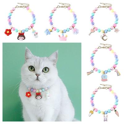 Supplies Pet Products Puppy Accessories Cat Jewelry Pearl Necklace Bow Dog Bell Pet Pearl Collar