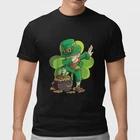 Funny St Patricks Day Leprechaun Dabbing Pot of Gold T Shirt Lucky Irish Tee S