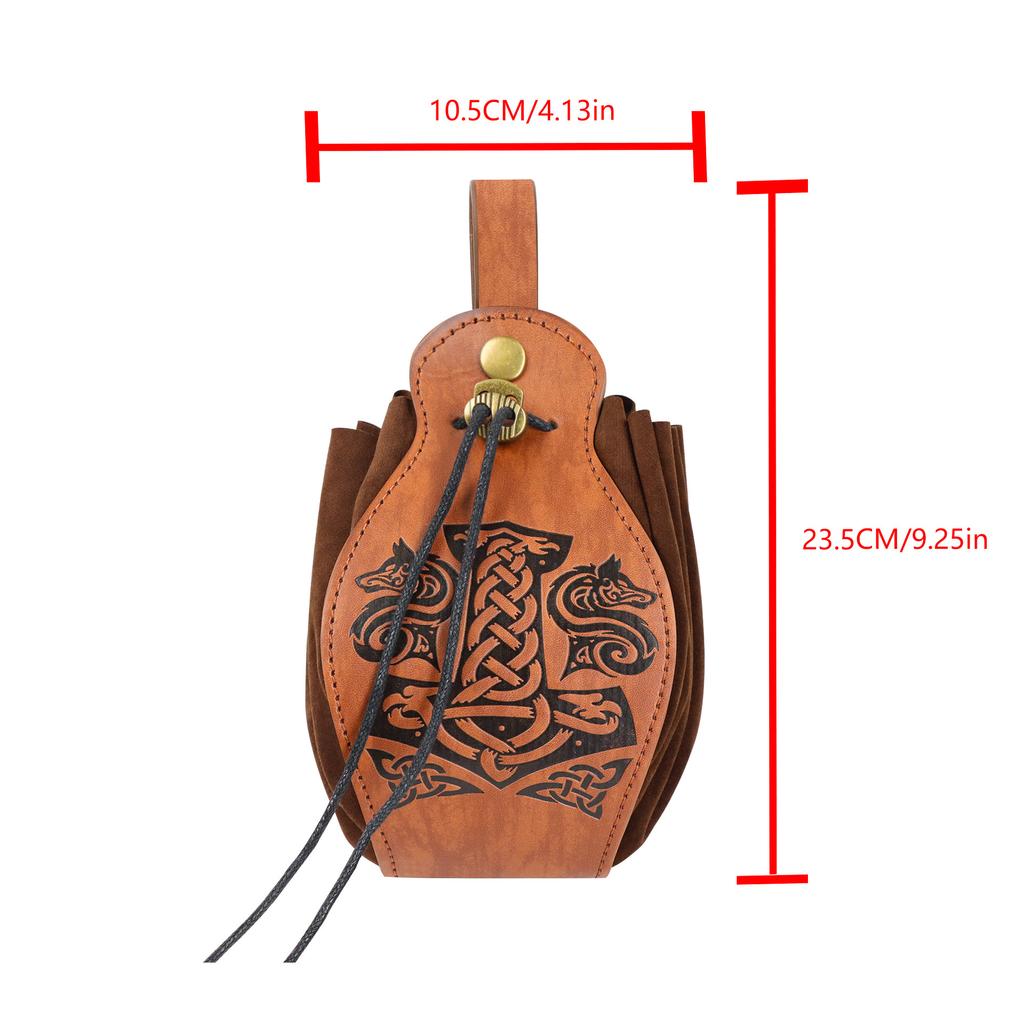 Mittelalterliche Wikinger Stil Leder Bauchtasche Retro Schiffsform Gürteltasche Für Cosplay LARP Renaissance Festival Kostüm