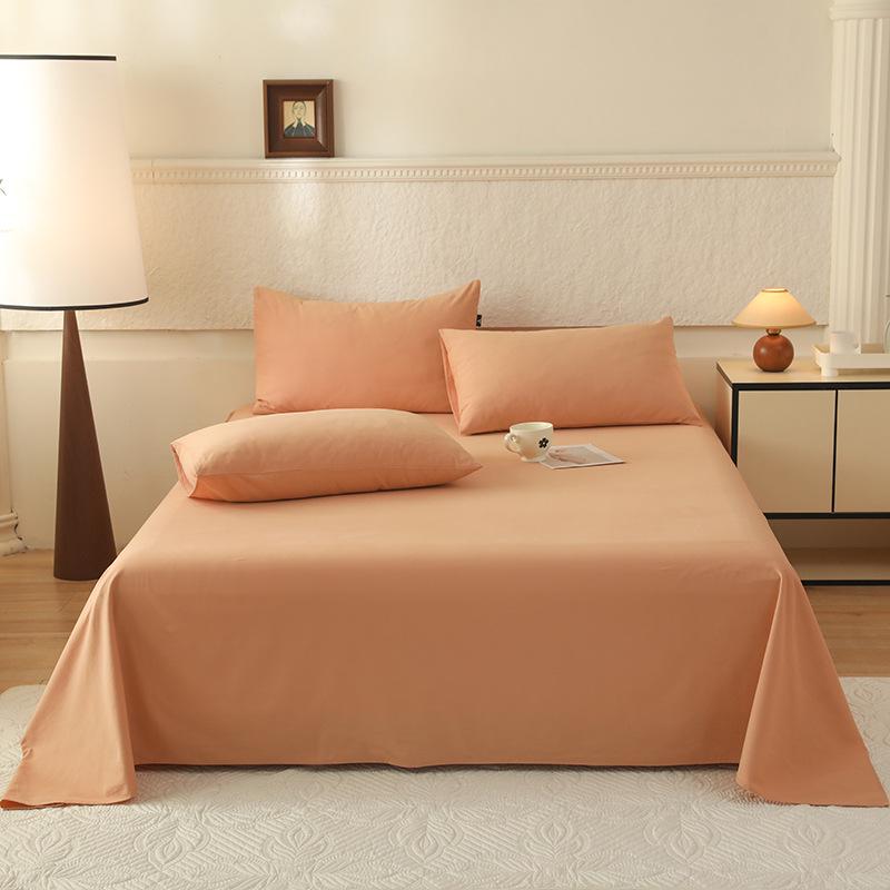 Class A 100% Xinjiang Cotton Brushed Pure Cotton Bed Sheet for Double XL Beds, All-Season, Household.