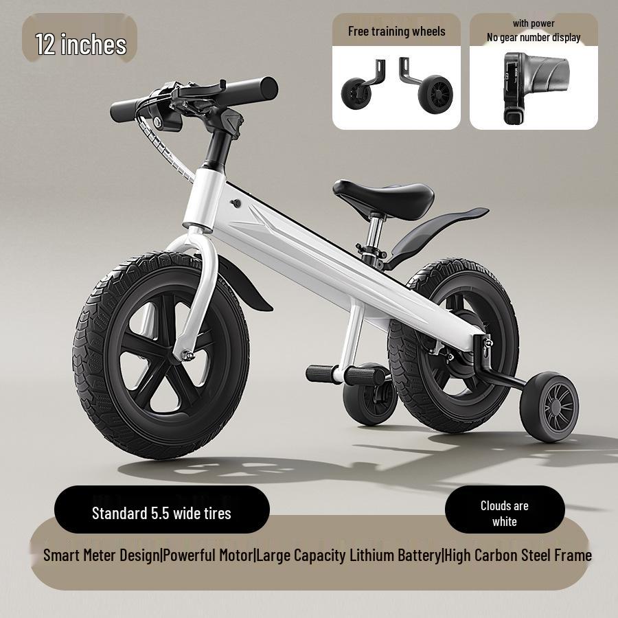 Adjustable Electric Kids' Bicycle for Ages 3-12 - Suitable for Boys and Girls