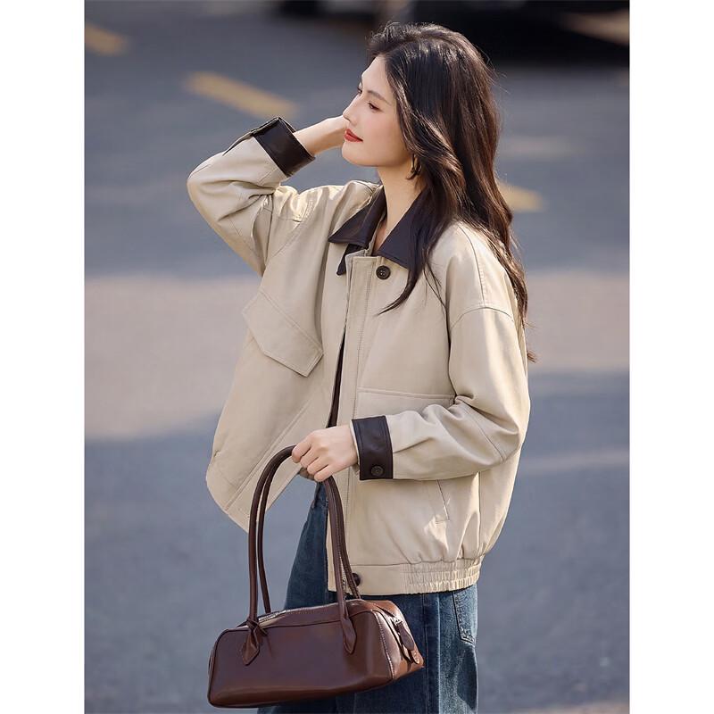 Women's Color-block Lapel Jacket