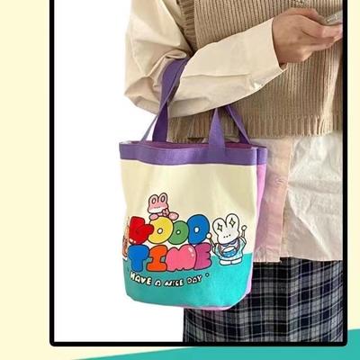 New Commuter Bucket Niche Students Spring and Summer Canvas Bag Tote Bag Common for Students and Office Workers