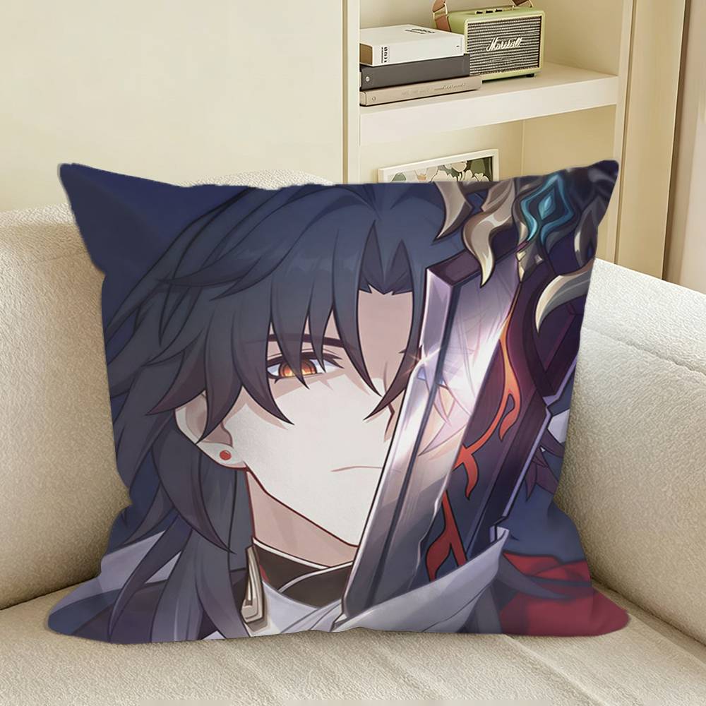 Game HSR Mortenax BBlade Square Sofa Pillow Cover Solid Color Living Room Home Decor Cushion Case