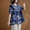Large Size Loose Summer Women's Shirt T-shirt Literary and Fashionable Doll Shirt Top Fashion