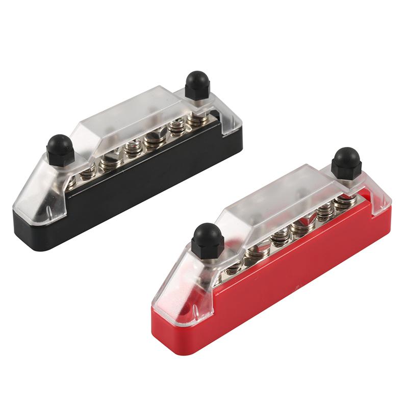Positive Negative Battery Bus Bar Power 12V Distribution Block 4 X M6 Car Terminal Block Studs 3 X M4 Terminal Bus for RV Boat