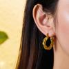 European Retro Simple Titanium Steel Twisted Braid Ear Cuff and Stud Earring for Women