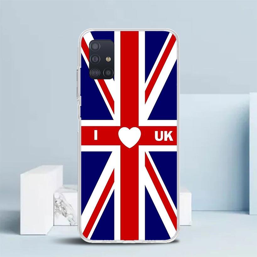 Union Jack England UK Flag Soft Cover for Samsung Galaxy A12 A22 A32 A52 A72 A02S Phone Case Note 20 Ultra 10 S10 Plus A51 A71 A