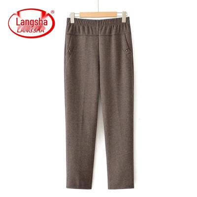 Women's Plus Velvet High-Waist Straight-Leg Trousers