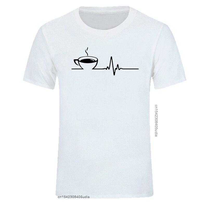 T Shirt Brand Men Short Sleeve Round Collar Coffee Heartbeat Camisas Casual The Funny Tshirt Printing T Shirts