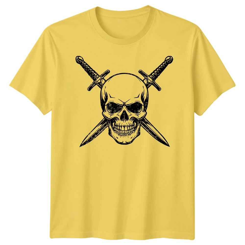 Skull Art Fantasy Unisexs TShirt Crossed Swords Graphic