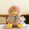 Plush Duck Toy Kids Adults Soft Stuffed Animal With Bowknot Decorative Pillow Home Ornament