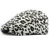 HT4377 Mens Berets Women Vintage Leopard Artist Painter Beret Hat Male Female Spring Ivy Flat Cap Unisex Adjustable Beret Caps