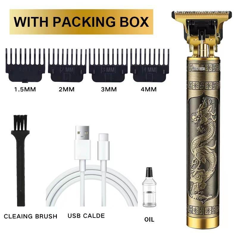 Professional Electric Hair Clipper for Barbers & Home: Precision Carving, Slicked Back Styles, Bald Head Trim.