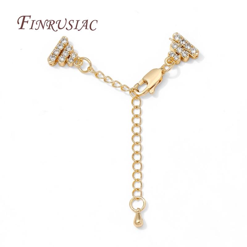 18K Gold Plated Extension Chain with Spring Clasp,2/3 Rows Pearl Necklaces Making,Tail Chain Connector Jewelry Accessories