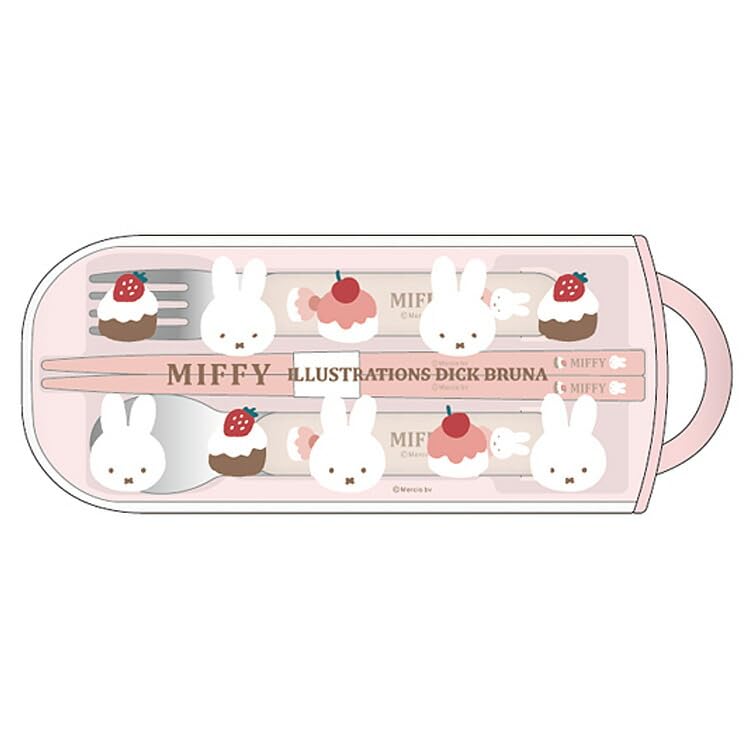 Квадратный набор из трех предметов Миффи Дика Бруны с ручками, безопасный, розовый, 054443