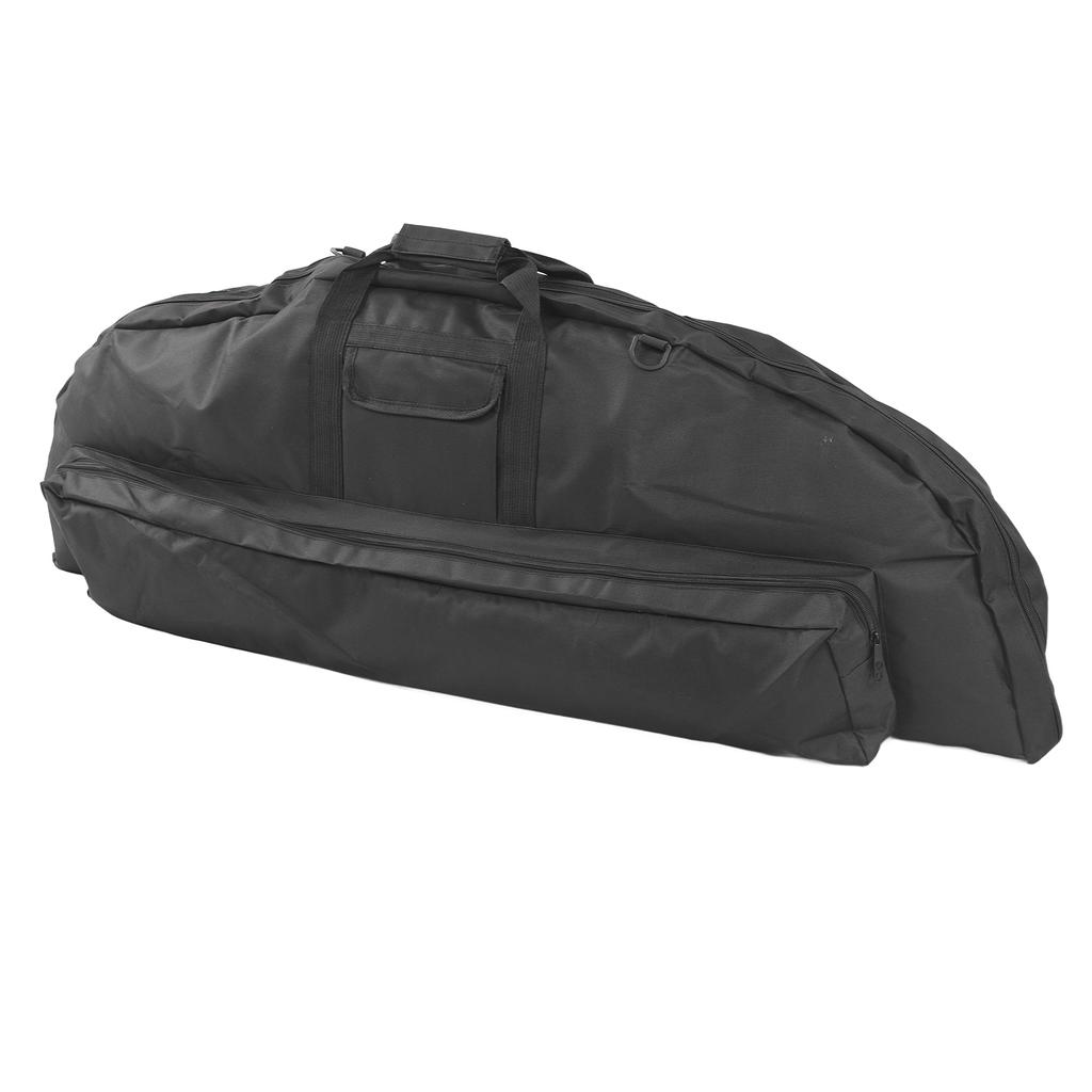 Compound Bow Bag Canvas Large Capacity Comfortable Grip Portable Bow Bag with Arrow Pocket for Outdoor 115cm Black