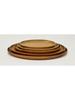 Swanson Shoji Chabatree Round Plate, Wooden Acacia, 30.5cm, Lunch Plate, Blanche, CU-236