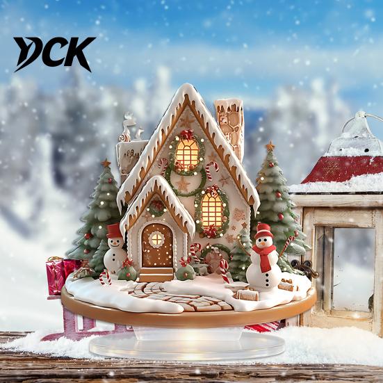 Christmas Tabletop Decorations Acrylic Table Decor, Gingerbread House Tree Ornaments, Cute Winter Accents Waterproof Holiday Desktop for Living