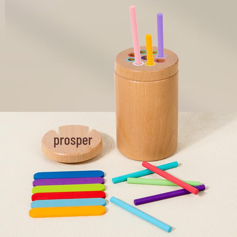 Wooden Color & Shape Sorting Pen Holder for Kids 3-6 Years - Educational Toy
