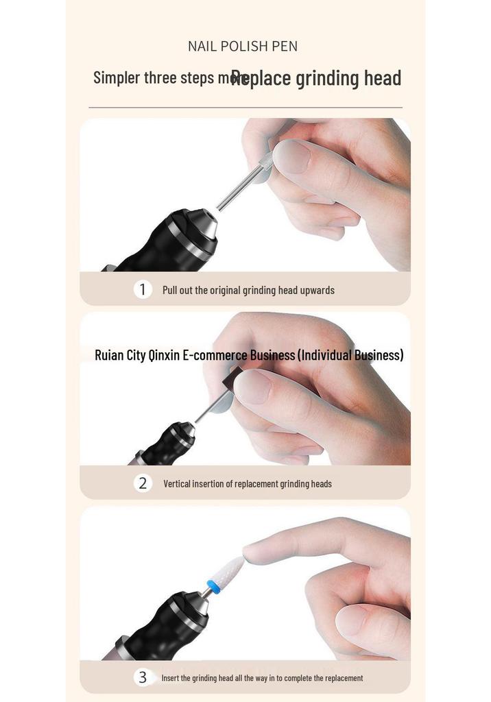 Rechargeable Electric Nail Grinder Polisher Cuticle Remover Manicure Tool - Cross-border Compatible