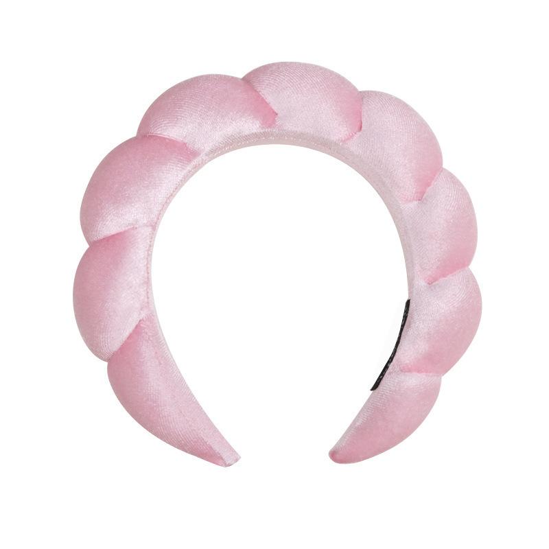 Vintage Sammet Moln Hårband för Kvinnor Flickor Svamp Pannband Tvätta Ansikte Armband Set Spa Badrumstillbehör