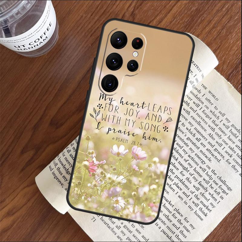 Christian Psalms Phone Case For Samsung Galaxy S25 S24 S23 S22 S21 Ultra S9 S10 S20 Plus FE Funda Cover Shell