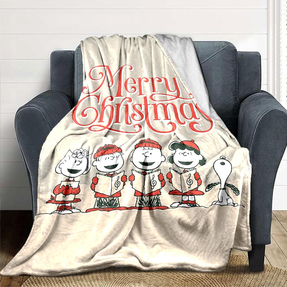 Peanuts Christmas Celebration Blanket Soft Throw Blanket For Home Bedroom Bed Sofa Travel Office Solid Christmas Blanket