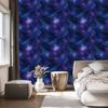 Navy blue and blue watercolor galaxy wallpaper, soft shapes 50x1000