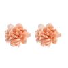 Exaggerated Fabric Large Flower Stud Earrings, Niche Flower Simulation Flower Earrings
