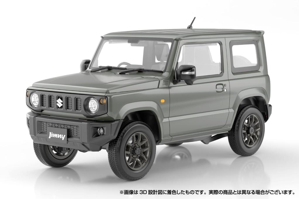 Aoshima Bunka Kyozaisha Rakupla Snap Car Series JB64 Jimny 2018 Jungle Green Plastic Model 1/24 No.03-JG Color-coded (Car)