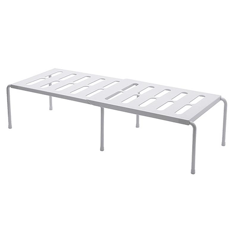 1PC Kitchen Shelf Cabinets Multifunctional Space Saving Stackable Sliding Rack Retractable Plastic Tableware 2 Colors