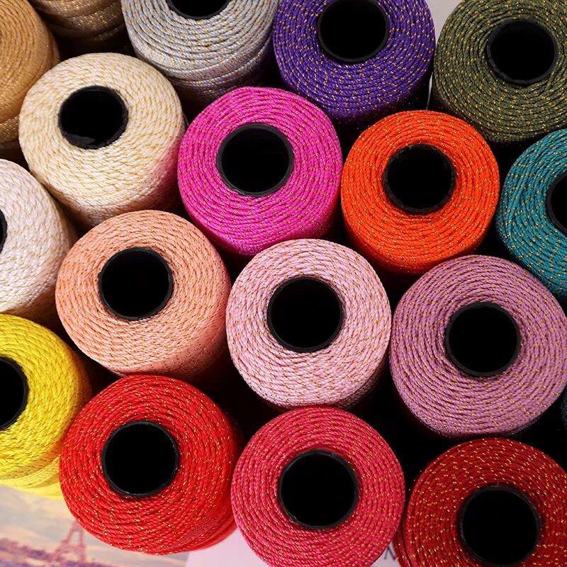 Gold Wire Plywood Axis Light Body Ice Silk Thread Hand Hook Bouquet Bag Hat Seat Cushion Water Cup Cover Braided Thread Ball