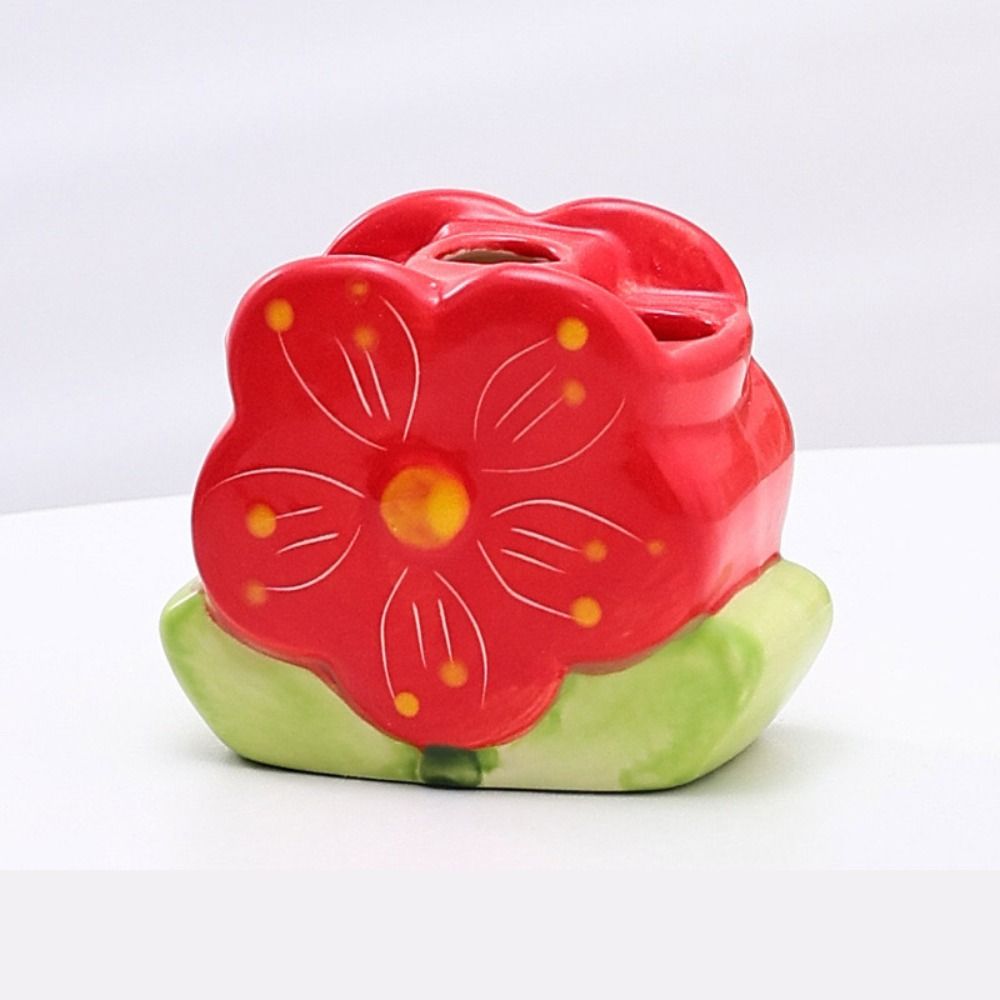 

Керамическое ведро для хранения кистей для макияжа в виде цветка, керамический органайзер для макияжа в виде цветка тюльпана, школа red-Peach blossom