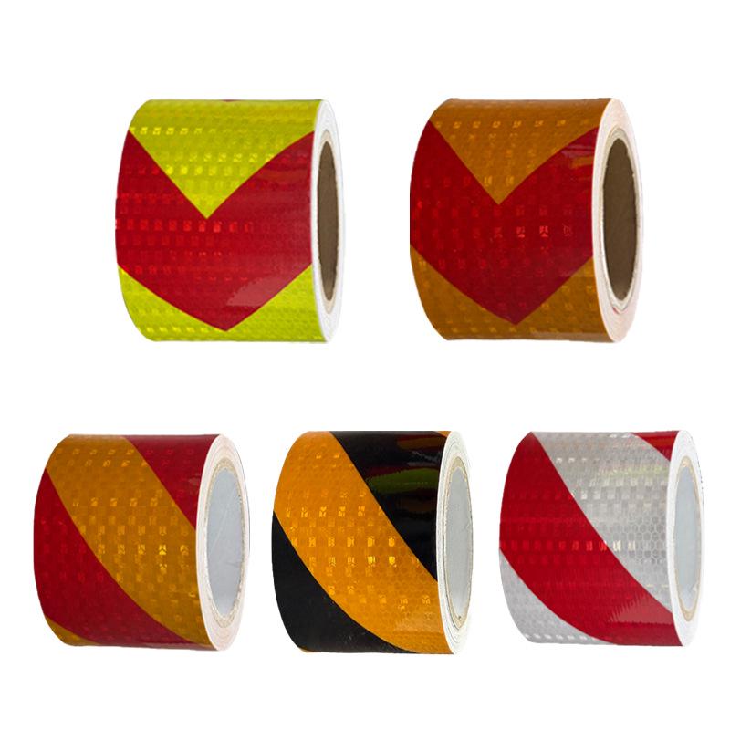 In-Stock Reflective Arrow Safety Floor Stickers - Black, Yellow, Red, White for Warehouse Nighttime Use